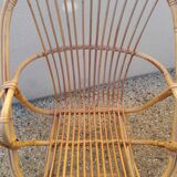 Fauteuil en rotin vintage