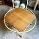 Wood and rattan coffee table, 1960s ⌀ 85 cm