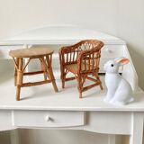 Vintage rattan furniture for doll