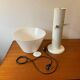 Guzzini lamp, white lacquered metal, height 55cm, 1970 vintage.