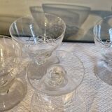 10 Verres à vin en cristal taillé, Circa 1930