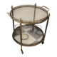 Desserte chariot bar en laiton et verre
