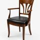Mid-20th century solid cherry wood office chair.