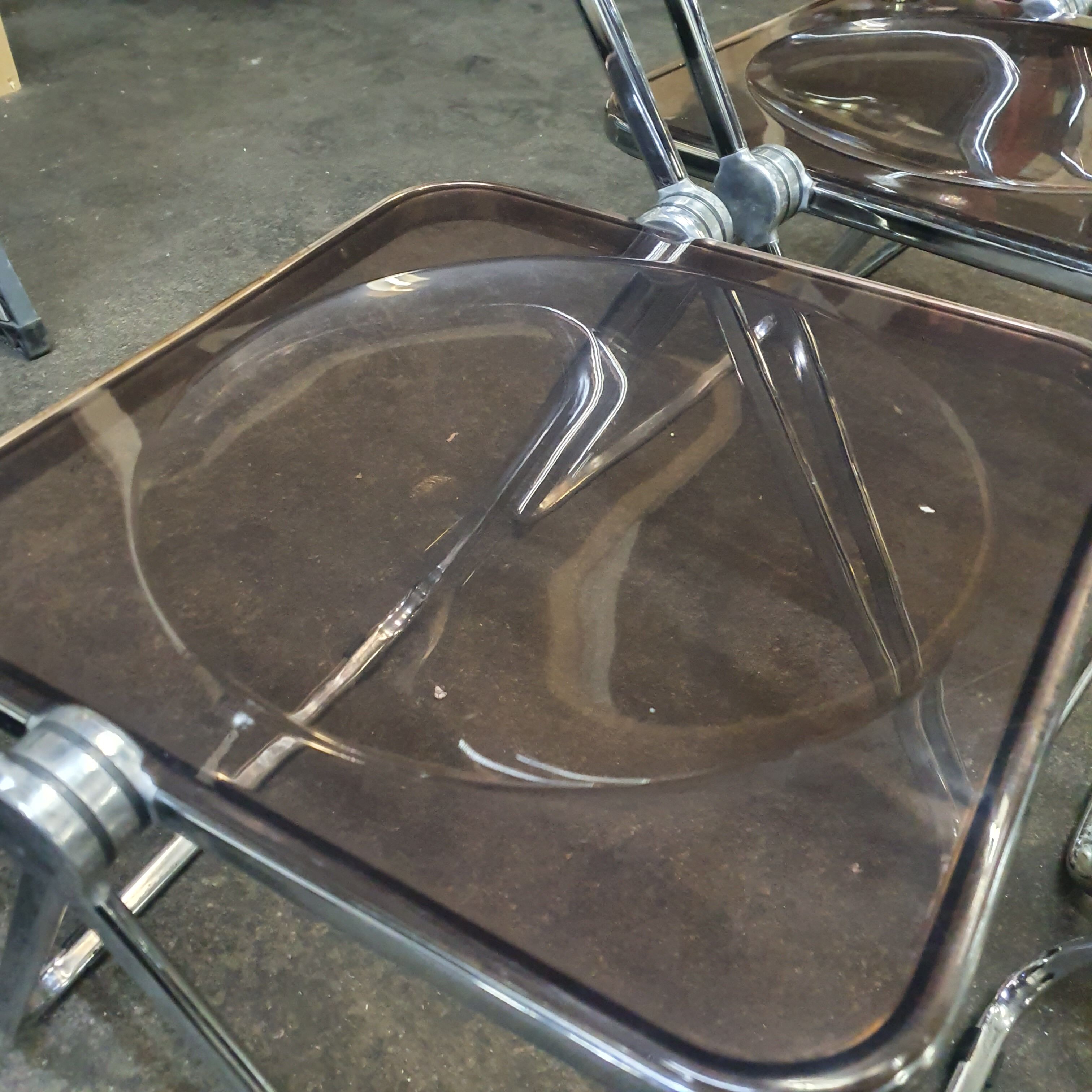 Set of 6 plia folding chairs by Giancarlo Piretti ed. Castelli, 1970s