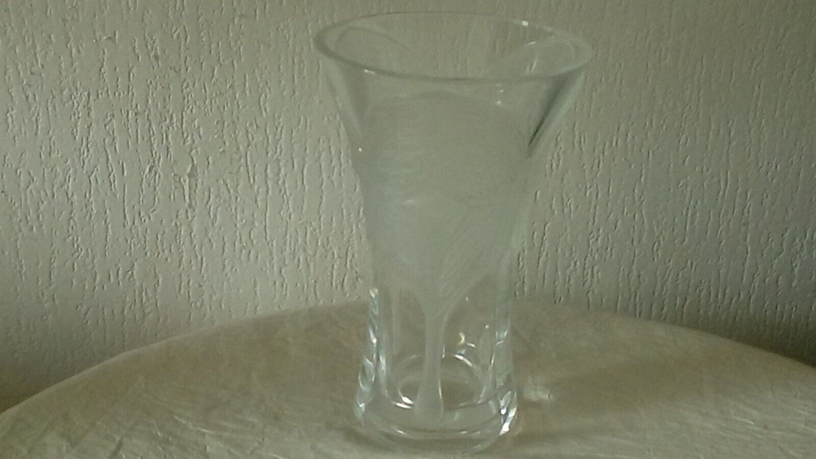 Crystal vase with butterfly decor