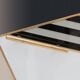Mid Modern Italian Colored Glass Sideboards with Solid Wood Structure and Brass