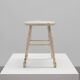 Rustic white wooden low farm stool, France ca. 1920