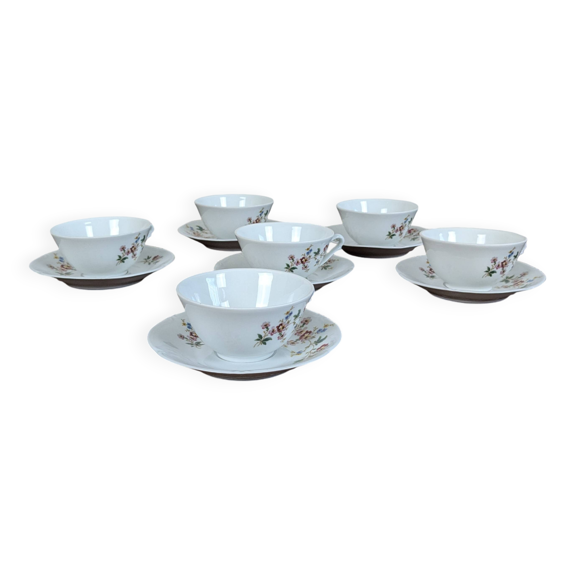 12-piece coffee service in Sologne porcelain, France