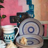 Five vintage MBFA PORNIC ceramic soup plates Daphné service