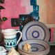 Five vintage MBFA PORNIC ceramic soup plates Daphné service
