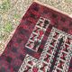 Old Afghan Carpet Handwoven Wool 140x80 Bedside Entrance Belouch