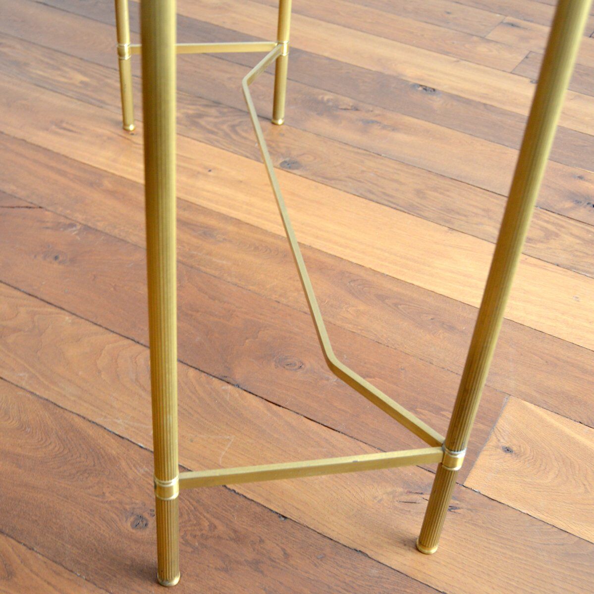 Gilded console and glass 1970s