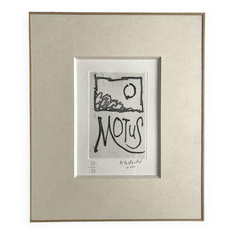 Gravure originale signée au crayon et numérotée - Pierre ALECHINSKY, Motus, 2001