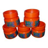 5 orange plastic egg cups EMSA