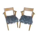 Pair of bridge armchairs of 50s/60s
