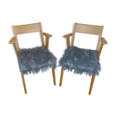 Pair of bridge armchairs of 50s/60s