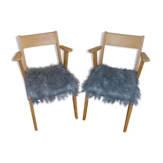 Pair of bridge armchairs of 50s/60s