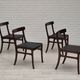 1960s, Danish design by Ole Wanscher, set of 4 Danish dinning chairs, mahogany wood, reupholstered.