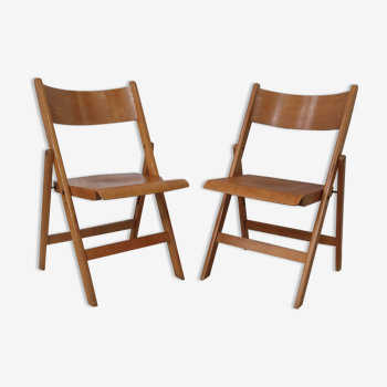 Pair of vintage folding chairs Stol Kamnik Yugoslavia