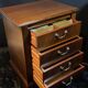 Pair of desk cabinets, mahogany filing boxes in English style.