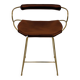Organic kitchen bar stool c. Metal Brass and Cognac Leather Backrest