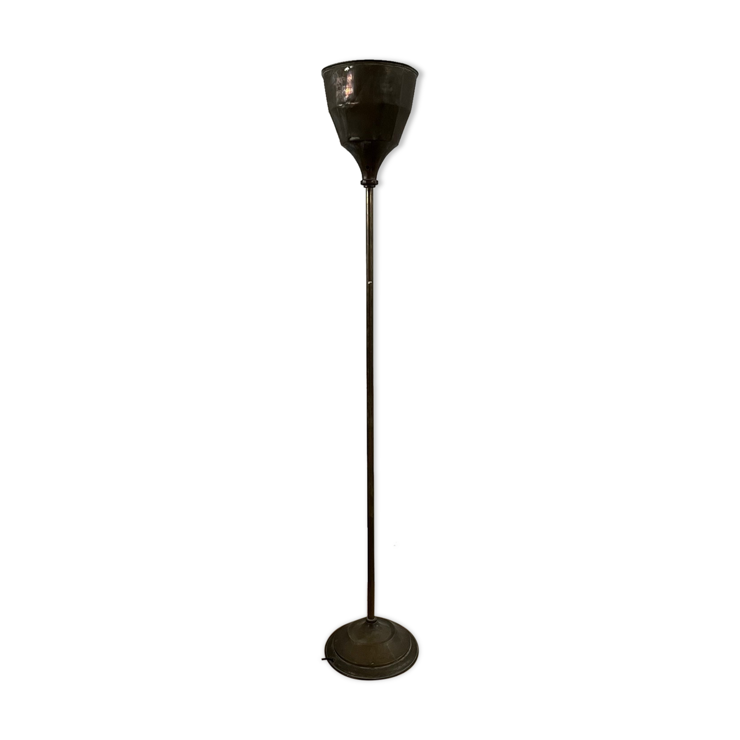 English mid-century brass floor lamp uplighter