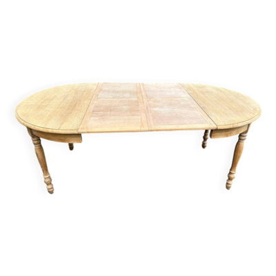 Table à manger ronde extensible Louis Philippe XIXème rénovée 200cm