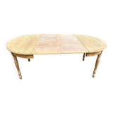 Renovated Louis Philippe 19th-century extendable round dining table 200cm