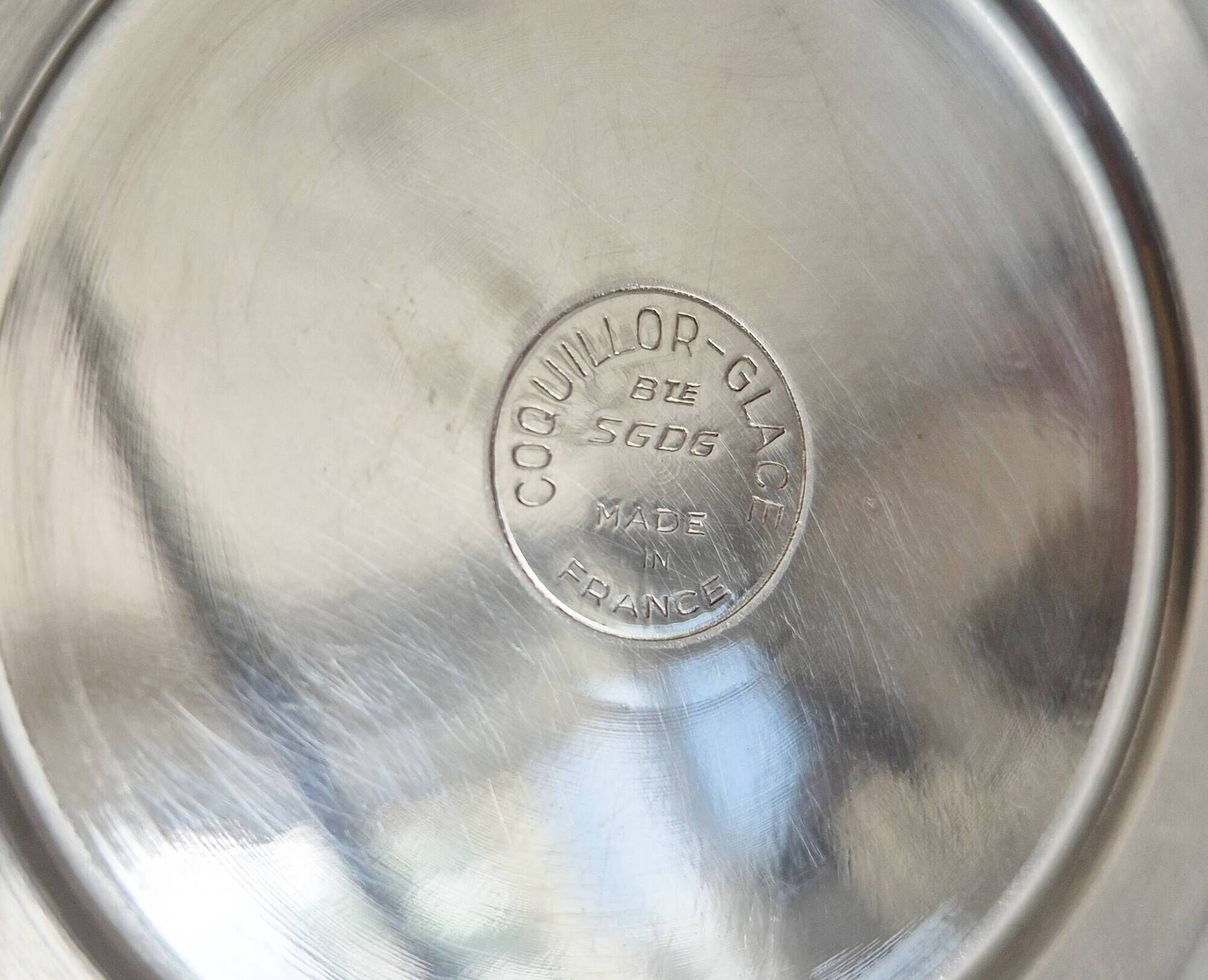 Antique butter dish Coquillor-glace in silver-plated metal and its knife.