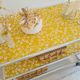 Industrial trolley - Chrome serving trolley with flowered trays