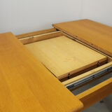 Table à manger extensible en chêne carré, Italie années 1970