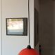 Orange opaline suspension lamp 60s