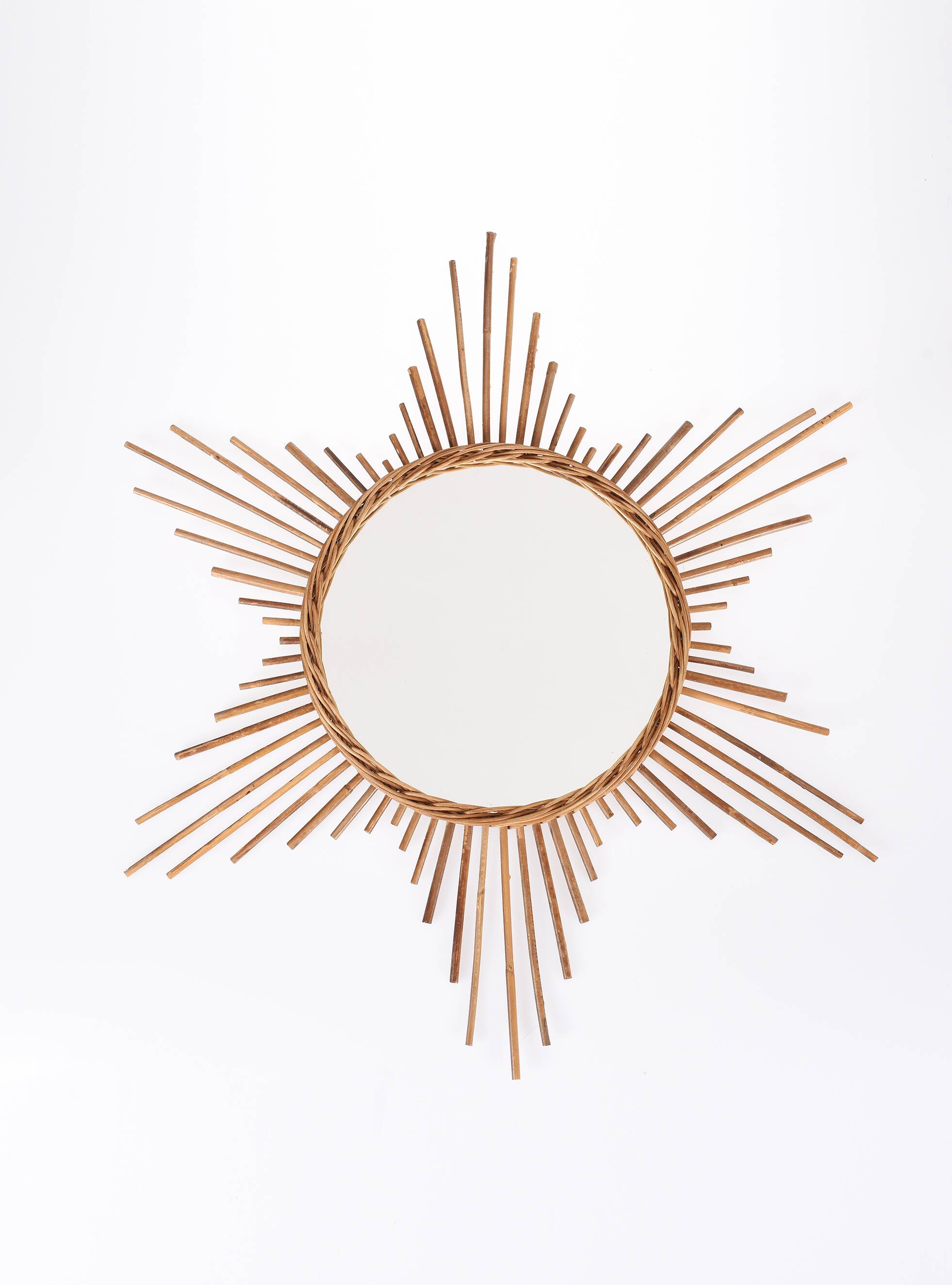 Old mirror, rattan, sun, star shape
