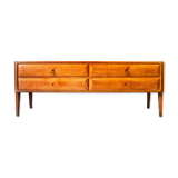 Glass and brass rosewood buffet by Esposizione Permanente Mobili Cantù Italia Anni '70