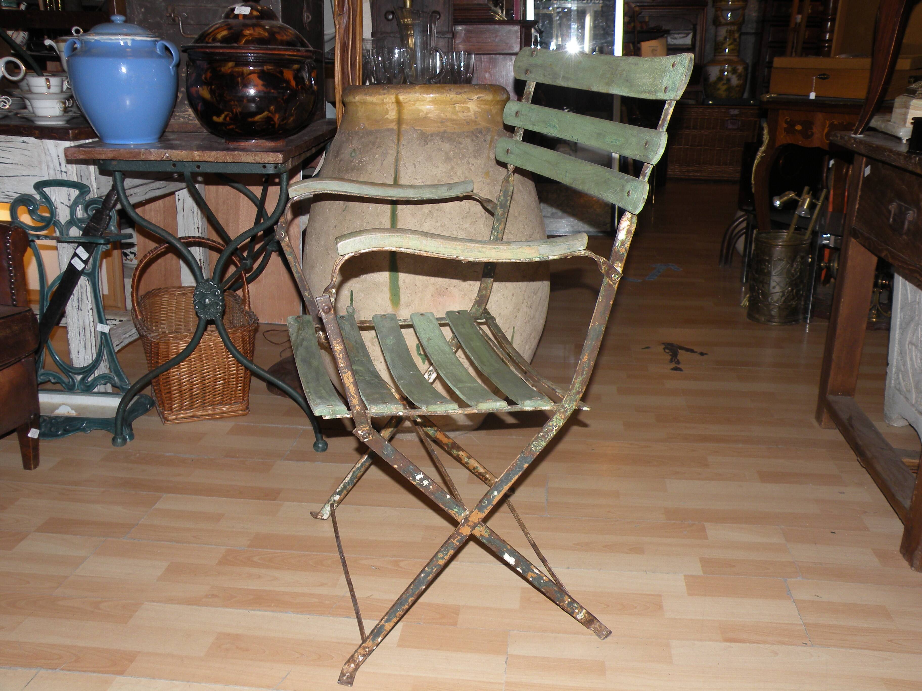 Folding garden armchair from the 1900s, entirely original