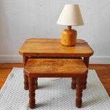 Danish nesting coffee tables in solid wood – Vintage