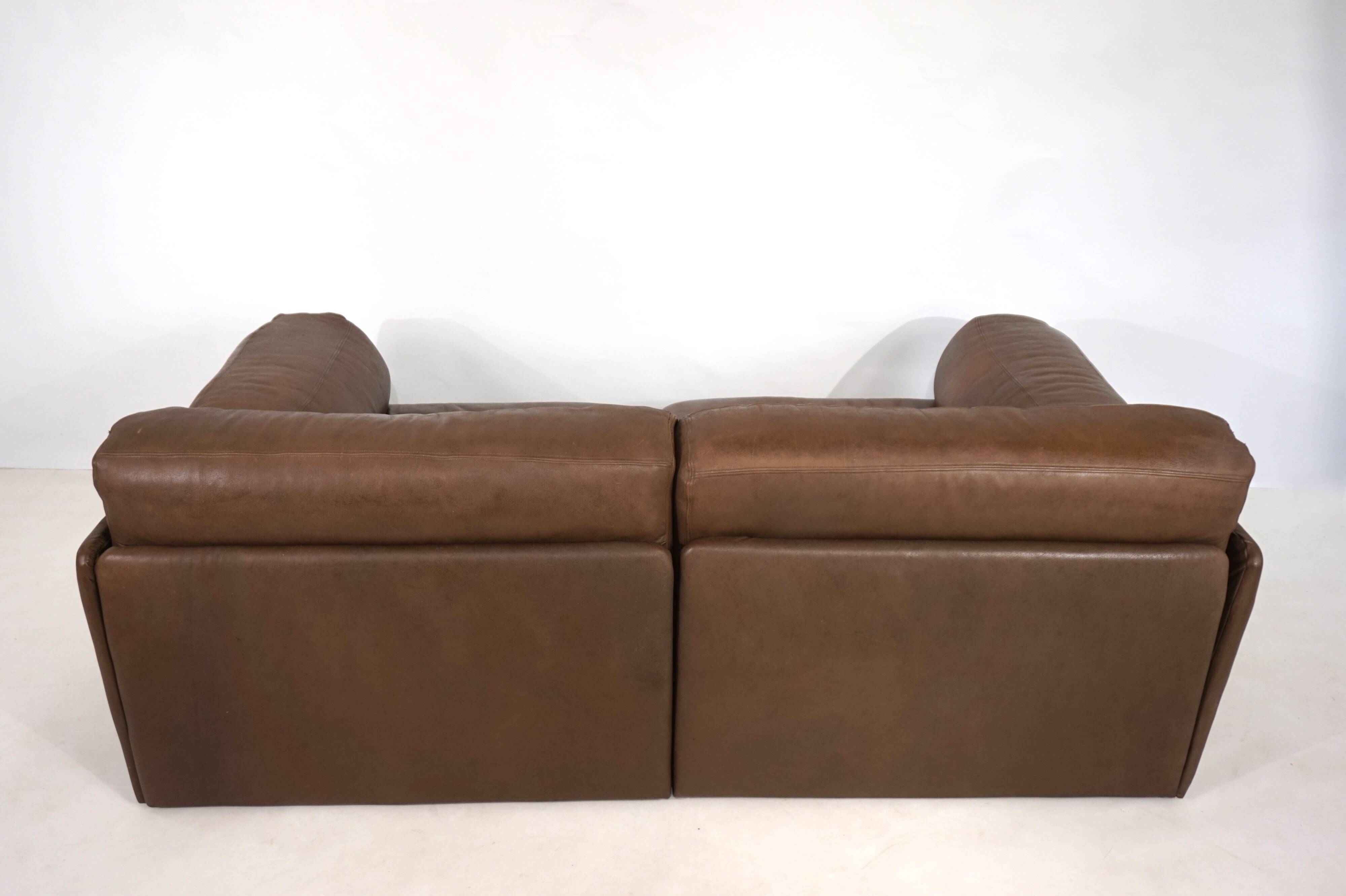 De Sede DS-76 leather double sofa bed, 1970