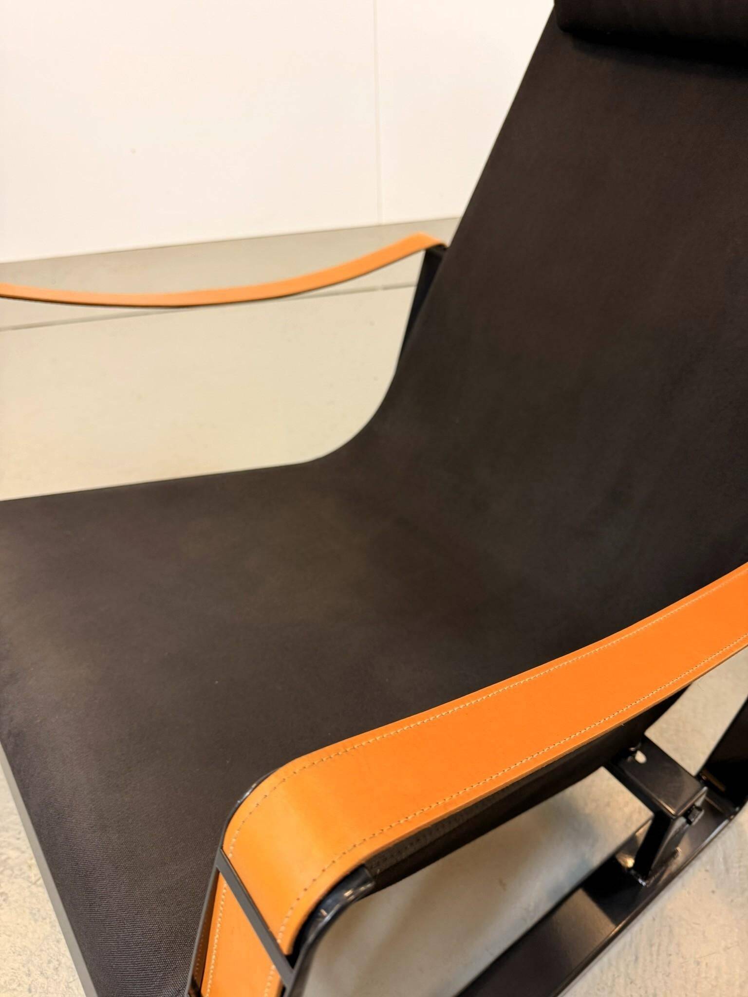 Leather and Steel Lounge Chair "Cité" by Jean Prouvé for Vitra, 2002