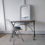Bistro table/wooden top with cast iron legs