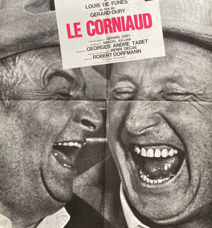 Affiche de Louis de Funès et Bourvil dans le film » Le Corniaud » en 1964 -  Fuzars