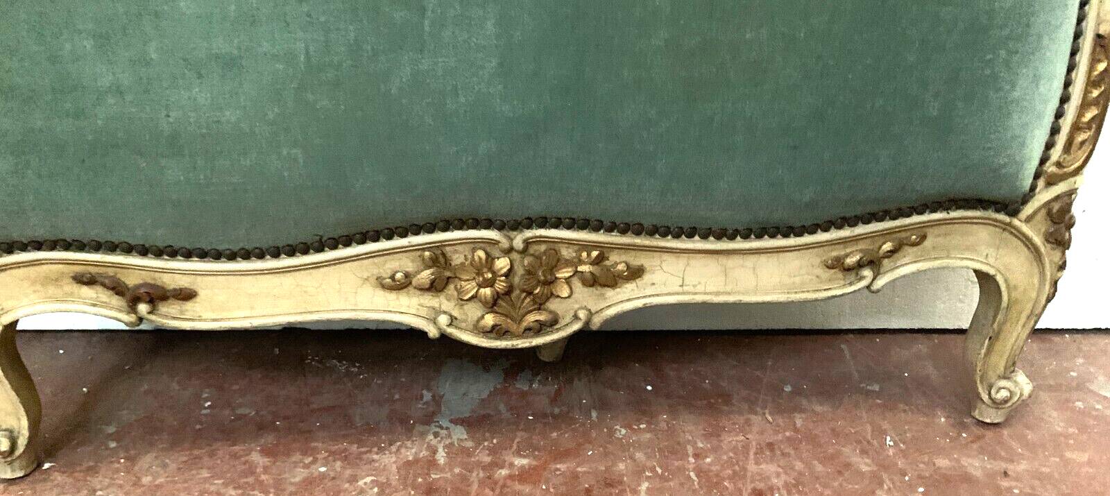 Bench daybed in lacquered and gilded wood 20th century