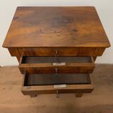 Side table in walnut and veneer, work of the late nineteenth century