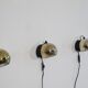 Series of 3 scandinavian brass sconces 1970