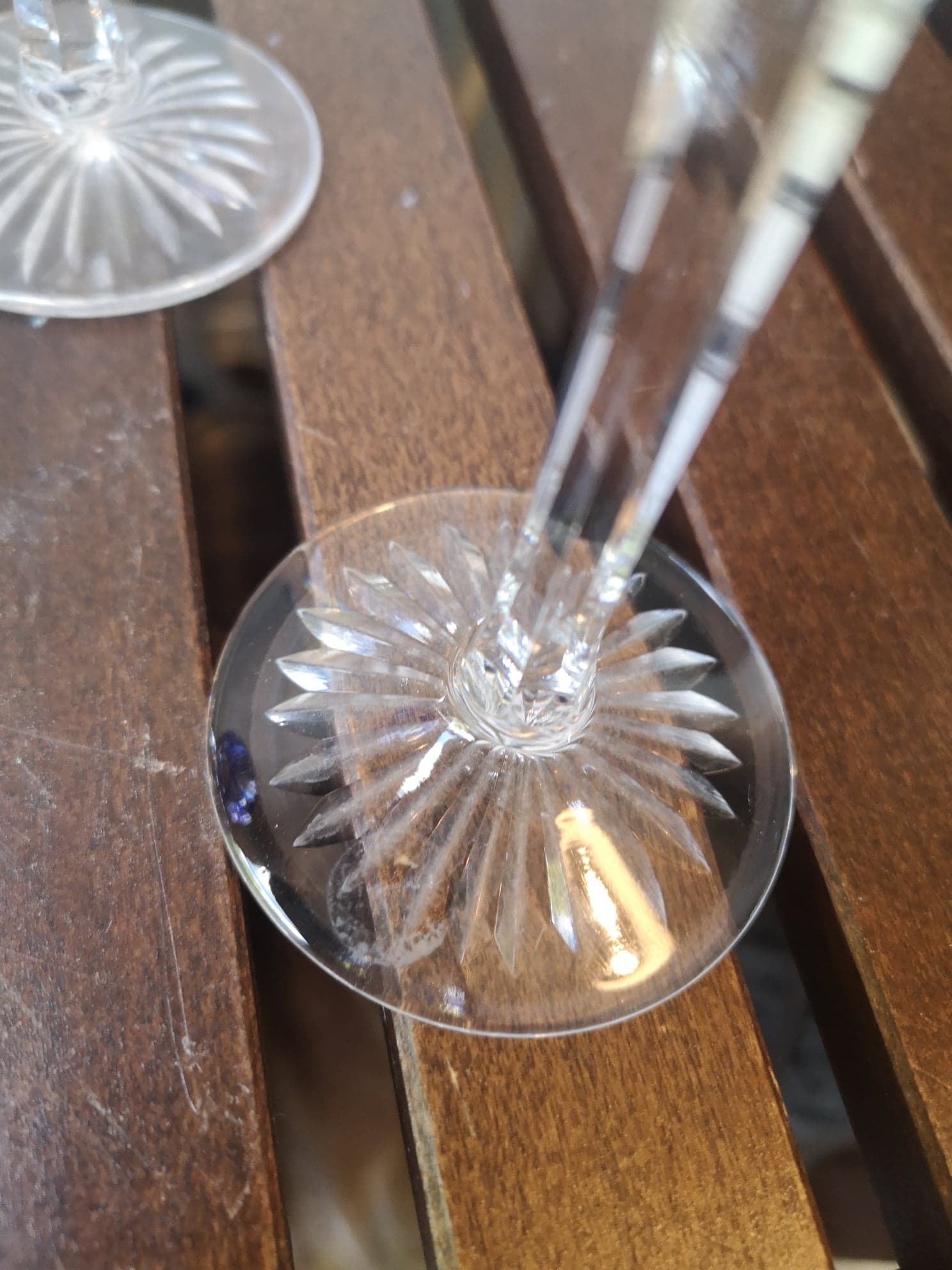 Six glasses with liqueur, crystal Saint Louis, model Riesling