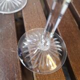 Six glasses with liqueur, crystal Saint Louis, model Riesling