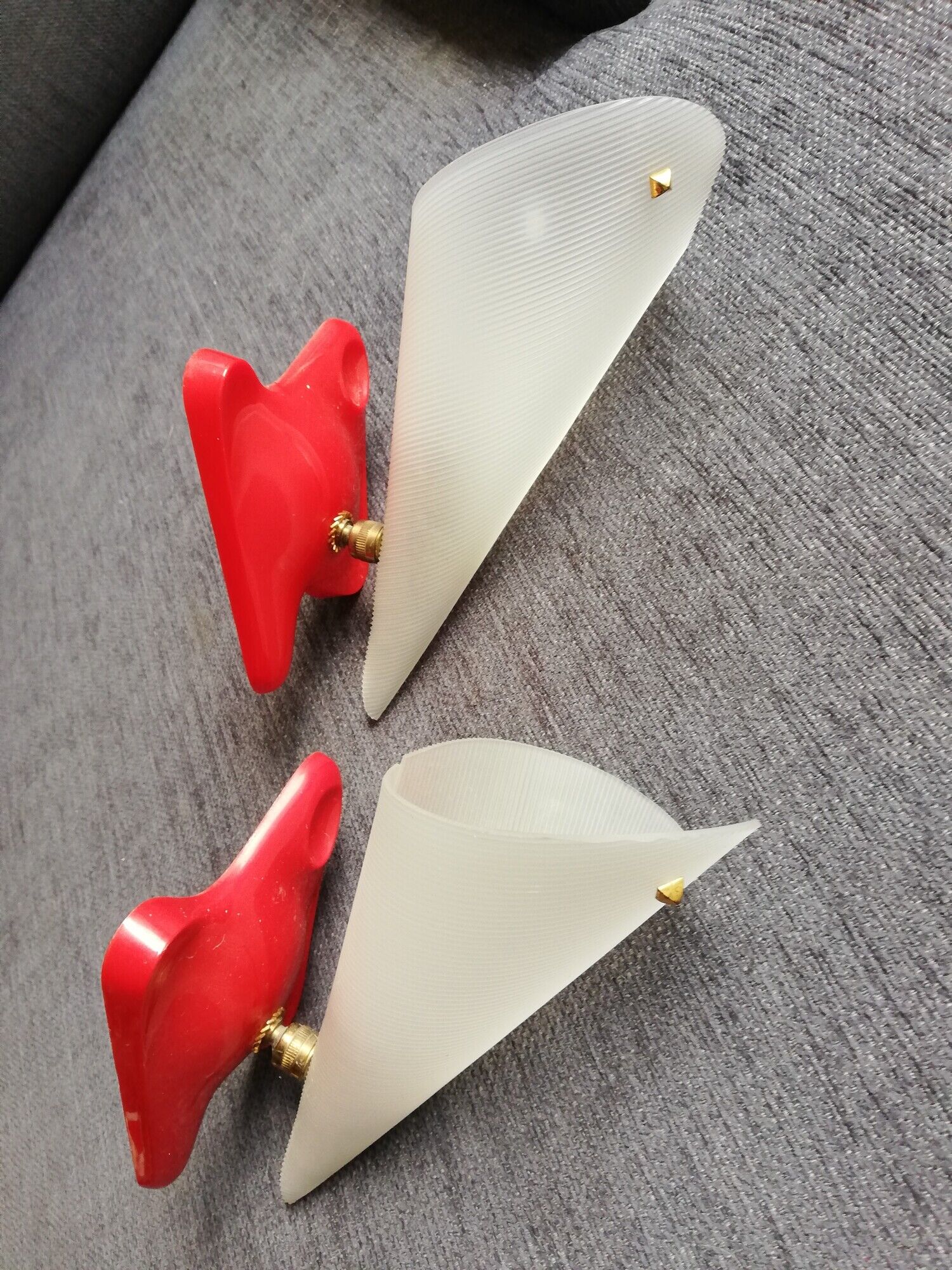 Lot 2 vintage rockabilly tapered wall lamps