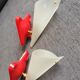 Lot 2 vintage rockabilly tapered wall lamps