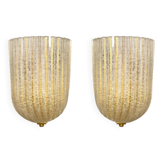 Pair of Sconces by Barovier & Toso, Murano, Italy, 1970s
