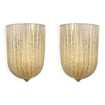 Pair of Sconces by Barovier & Toso, Murano, Italy, 1970s