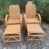 Vintage rattan lounge chairs